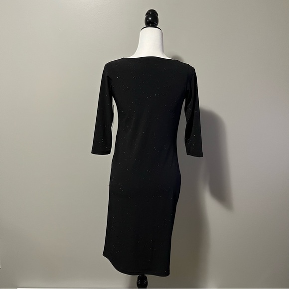 Sympli Side Twist Black Sparkle Fitted Dress - Picture 9 of 15